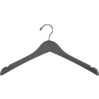 17" Rubber Coated Gray Wood Top Hanger W/ Notches