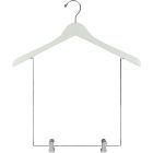 17" White Wood Display Hanger W/ 12" Deluxe Clips