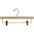 14" Unfinished Wood Bottom Hanger W/ Antique Brass Clips