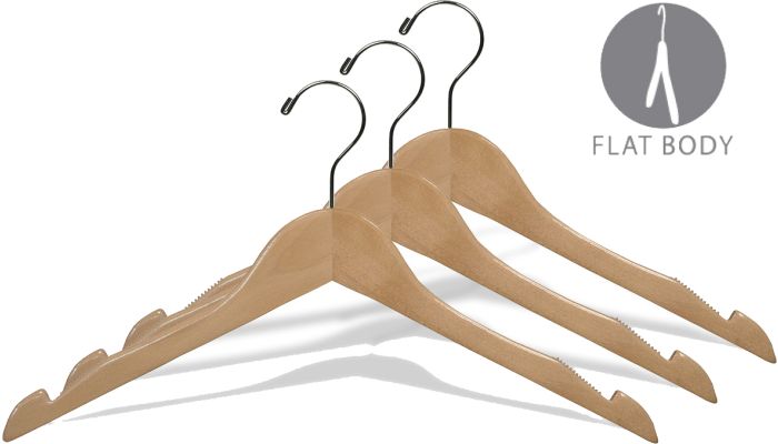 what we want WOODHANGER ウォルナット Save on Natural Wood Coat Hanger With Notches & Rubber Strips - 17