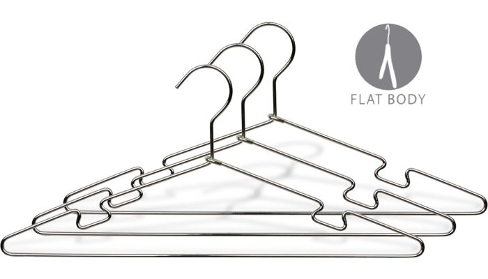 Order Polished Chrome Metal Shirt Hanger With Notches - 17"