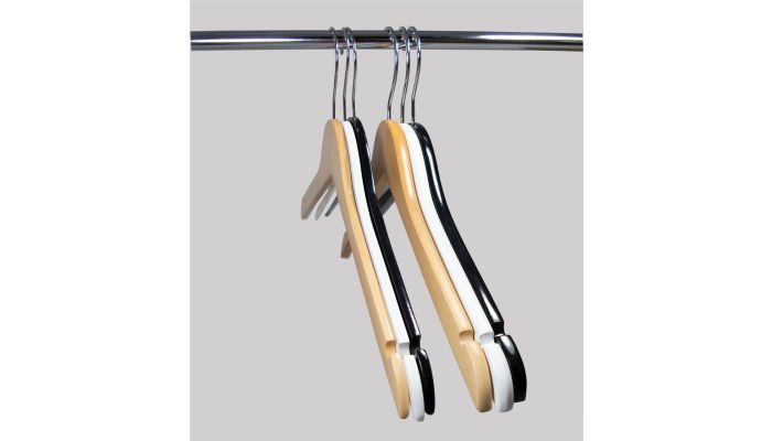 Save on Natural Wood Coat Hanger With Chrome Hook - 17