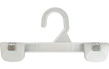 8" White Plastic Bottom Hanger W/ Pinch Grips