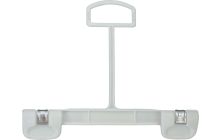 8" White Plastic Bottom Hanger W/ Pinch Grips