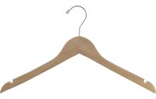 17" Unfinished Wood Slim Line Top Hanger W/ Notches