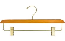 14" Light Oak Wood Bottom Hanger W/ Clips