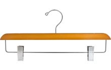 14" Light Oak Wood Bottom Hanger W/ Clips