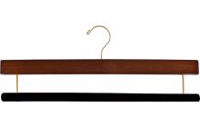 16" Walnut Wood Bottom Hanger W/ Flocked Bar
