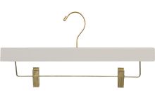 11" White Wood Bottom Hanger W/ Clips