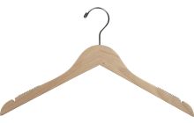 17" Unfinished Wood Top Hanger W/ Notches & Rubber Strips