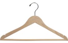 17" Unfinished Wood Suit Hanger W/ Suit Bar & Notches