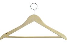 17" Unfinished Wood Anti-Theft Suit Hanger W/ Suit Bar