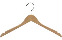 17" Natural Wood Top Hanger W/ Notches