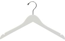 17" White Wood Top Hanger W/ Notches