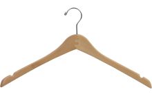 17" Natural Wood Top Hanger W/ Notches