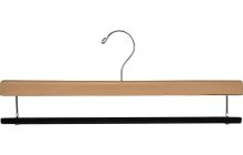 16" Natural Wood Bottom Hanger W/ Flocked Bar