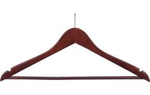 17" Walnut Wood Anti-Theft Suit Hanger W/ Suit Bar & Notches