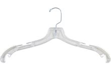 17" Clear Plastic Top Hanger W/ Notches & Rubber Strips