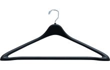 17" Black Plastic Suit Hanger W/ Suit Bar