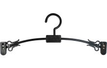 11" Black Plastic Bra Hanger W/ Clips & Notches