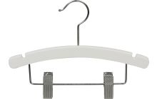 10" White Wood Combo Hanger W/ Clips & Notches