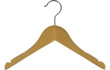 12" Natural Wood Top Hanger W/ Notches & Rubber Strips