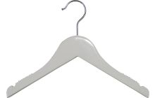 12" White Wood Top Hanger W/ Notches & Rubber Strips