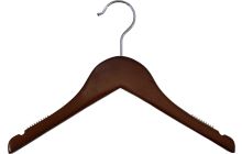 12" Walnut Wood Top Hanger W/ Notches & Rubber Strips
