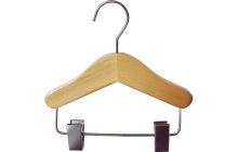 6" Mini Natural Wood Combo Hanger W/ Clips