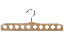 17 1/2" Natural Wood Scarf Hanger W/ 10 Holes