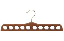 17 1/2" Walnut Wood Scarf Hanger W/ 10 Holes