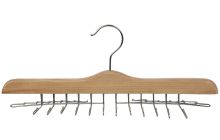 17" Natural Wood Tie Hanger W/ 24 Clips