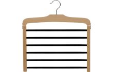 16" Natural Wood 6 Tier Pant Hanger W/Flocked Bars