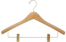 17" Natural Alder Combo Hanger W/ Clips