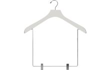18" White Wood Display Hanger W/ 10" Clips