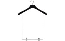 18" Black Wood Display Hanger W/ 15" Deluxe Clips