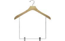 18" Natural Wood Display Hanger W/ 10" Clips