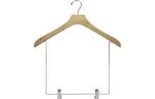 18" Natural Wood Display Hanger W/ 10" Deluxe Clips