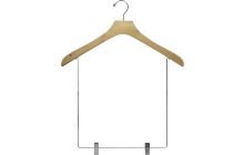 18" Natural Wood Display Hanger W/ 12" Clips