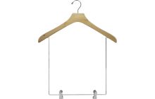 18" Natural Wood Display Hanger W/ 12" Deluxe Clips