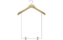 18" Natural Wood Display Hanger W/ 15" Deluxe Clips