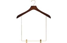 18" Walnut Wood Display Hanger W/ 12" Clips