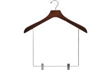 18" Walnut Wood Display Hanger W/ 10" Clips