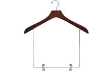 18" Walnut Wood Display Hanger W/ 10" Deluxe Clips