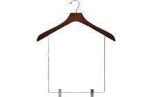 18" Walnut Wood Display Hanger W/ 12" Clips