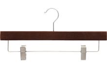 14" Mahogany Wood Bottom Hanger W/ Clips