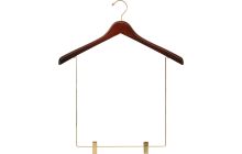 17" Walnut Wood Display Hanger W/ 12" Clips