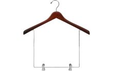 17" Walnut Wood Display Hanger W/ 10" Deluxe Clips
