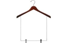 17" Walnut Wood Display Hanger W/ 12" Clips