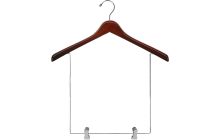 17" Walnut Wood Display Hanger W/ 12" Deluxe Clips